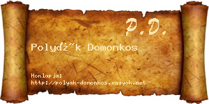 Polyák Domonkos névjegykártya