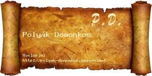 Polyák Domonkos névjegykártya